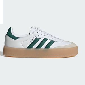 NWT Adidas Sambae W 2.0 Gum Platform Sneakers Cloud White Green Size Women 7